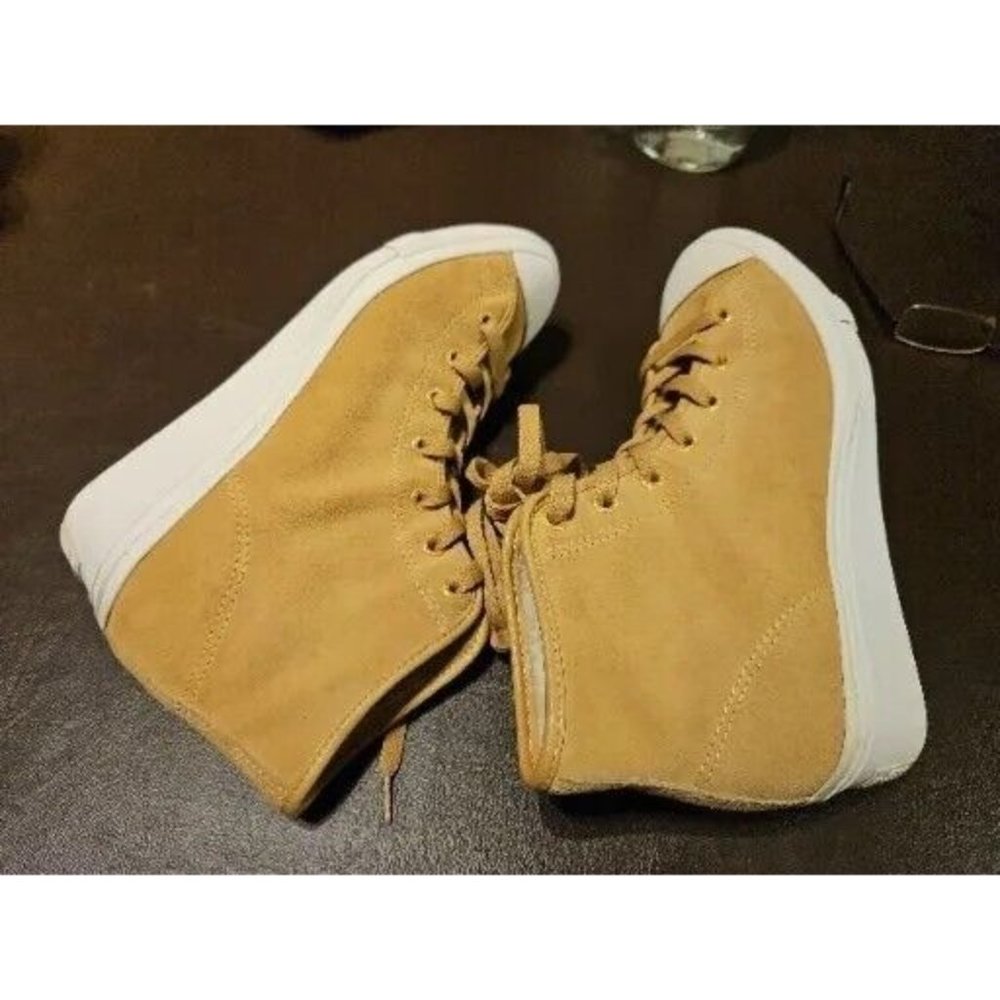 Rare Immaculate SIZE 6 Preloved high heel Converse AllStar Suede thin fur lining - Picture 10 of 16